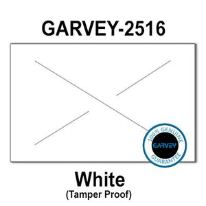 160,000 GENUINE GARVEY 2516 White General Purpose Labels: full case - 20 ink rollers - tamper proof security cuts