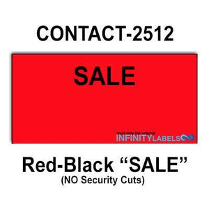 200,000 Contact 2512 Compatible"Sale" Fluorescent Red General Purpose Labels for Contact 25-8, Contact 25-9 Price Guns. Full Case + 20 Ink Rollers. NO Security cuts.
