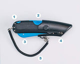 COSCO 091524 Box Cutter Knife w/Shielded Blade, Black/Blue