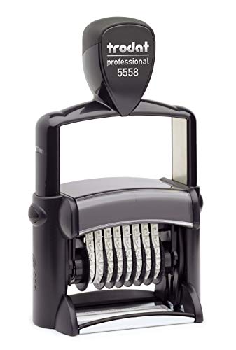 Trodat Professional Numberer, 8 Digit Self-Inking Numbering Stamp, 3/8 x 2 1/4 Inches (T5558),Black