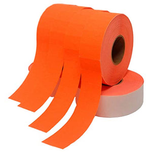 Contact Price Gun Replacement Labels - Orange Pricing Labels for Contact 6.22, 7.22 and 8.22 Price Guns. 1-Sleeve Includes, 9-Rolls (11,000 Labels) and 1 Premium Ink Roller