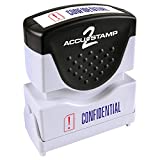 ACCU-STAMP2 Message Stamp with Shutter, 2-Color, CONFIDENTIAL, 1-5/8" x 1/2" Impression, Pre-Ink, Blue and Red Ink (035536)