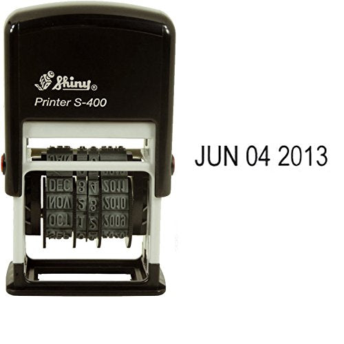 Shiny Self-Inking Rubber Date Stamp - S-400 - BLACK INK (42516-K) by Shiny