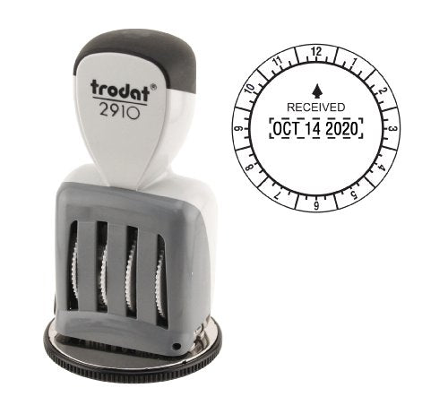 Trodat T2910 Round Stamp, Time and Date Received, Conventional, Two- Inch Diameter
