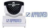 ACCU-STAMP2 Message Stamp with Shutter, 1-Color, APPROVED, 1-5/8" x 1/2" Impression, Pre-Ink, Blue Ink (035575)