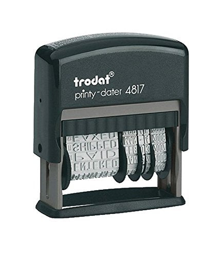 Trodat 4817 Date Stamp with 12 Changeable Messages (Black)