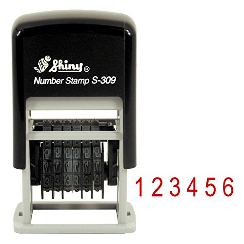 Shiny Self-Inking 6 Band Rubber Numberer - S-309 - RED Ink (42513-R)
