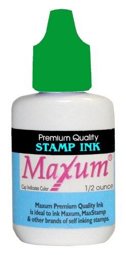 Maxum Premium Quality Stamp Ink, 1/2 Oz. Bottle (Green)