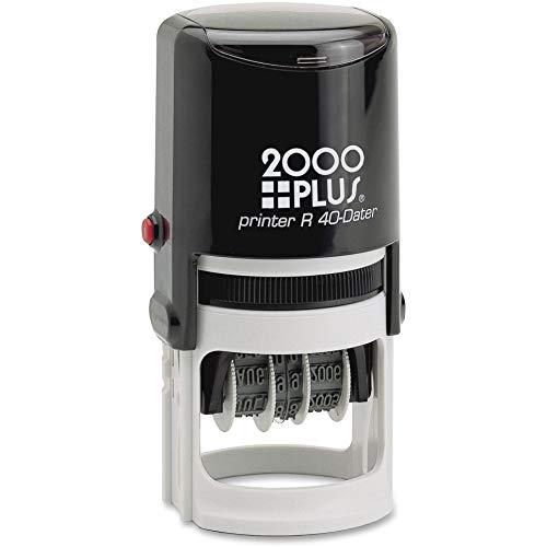 COSCO 2000 Plus Self-Inking Date and Time Stamp - Date & Time Stamp - Red, Blue