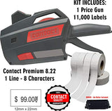 Contact Premium Price Gun with Labels Starter Kit - Includes: 1-8.22 Price Tag Gun & 12,000 White Pricing Gun Labels. Bonus: Label Gun Ink Roller Included