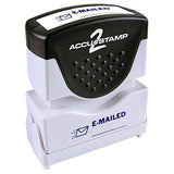 ACCU-STAMP2 Message Stamp with Shutter, 1-Color, E-MAILED, 1-5/8" x 1/2" Impression, Pre-Ink, Blue Ink (035577)