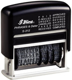 Shiny S-312 Self-Inking Dial-a-Phrase Date Stamp 12 Phrases 3.8mm Character Height