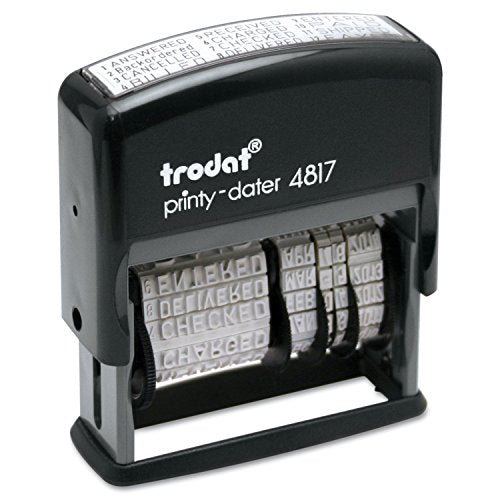 Trodat 4817 Date Stamp with 12 Changeable Messages (Red)