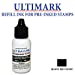 Ultimark Refill Ink for All Pre-inked Stamps, 15 ml Bottle, Black Ink