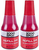 2000 PLUS Ink Refill for Self-Inking Stamps and Stamp Pads, Red, 0.9oz (032960) - 2 Pack