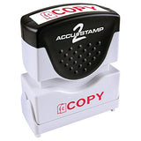 ACCU-STAMP2 Message Stamp with Shutter, 1-Color, COPY, 1-5/8" x 1/2" Impression, Pre-Ink, Red Ink (035594)