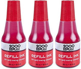 2000 PLUS Ink Refill for Self-Inking Stamps and Stamp Pads, Red, 0.9oz (032960) 3 Pack