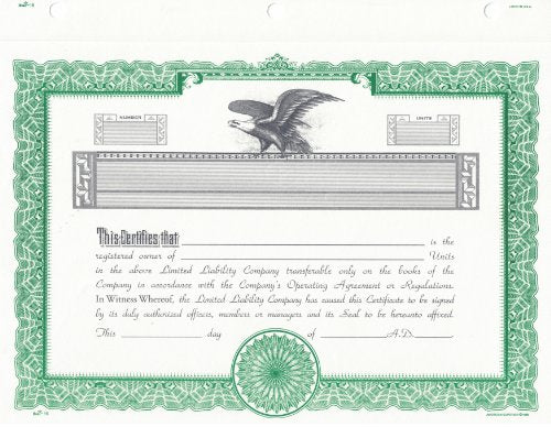 Duke 16 Limited Liability Company Certificates (Pack of 15)