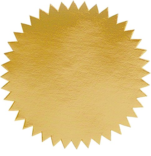 2 Inch Blank Embosser Seals - Gold (500 Pack)