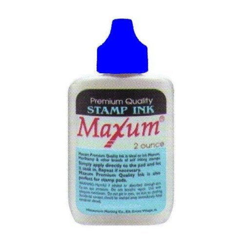 Maxum Inj Maxum Premium Quality Stamp Ink for Self-inking Stamps, 2 oz., Blue ...