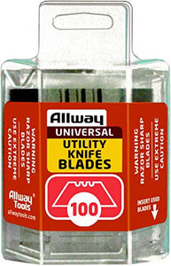 Allway Tools DSP100 Premium 3-Notch Utility Knife Blades, 100/dispenser, 100 Piece