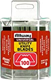 Allway Tools DSP100 Premium 3-Notch Utility Knife Blades, 100/dispenser, 100 Piece