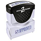 ACCU-STAMP2 Message Stamp with Shutter, 1-Color, APPROVED, 1-5/8" x 1/2" Impression, Pre-Ink, Blue Ink (035575)