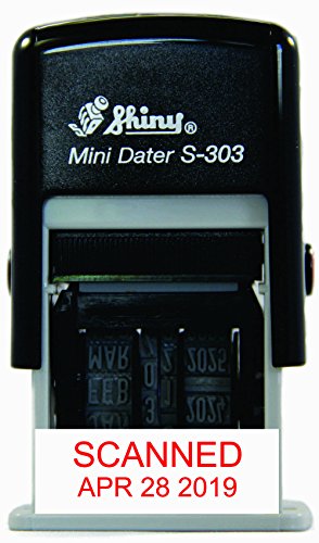 Shiny AS-SHIS303S S-303 Mini Dater, Self-Inking Rubber Date Stamp, Scanned with The Date, Red Ink